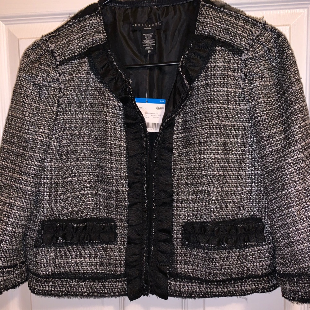 NEW Apostrophe Black/Grey Boucle Jacket